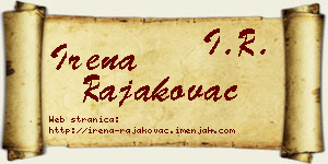 Irena Rajakovac vizit kartica
